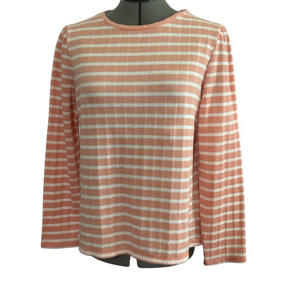 Croft & Barrow Womens Peach & Blue Striped Long Sleeve Sweaters Bundle - Size M - Picture 3 of 7
